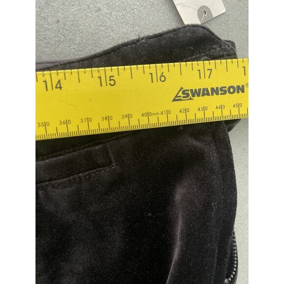 NWT Anthropologie The Essential Velvet Slim Trousers Black size 12 $120 - Picture 9 of 14